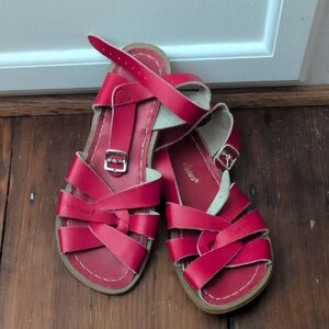 Womens Red Salt Water Sandals